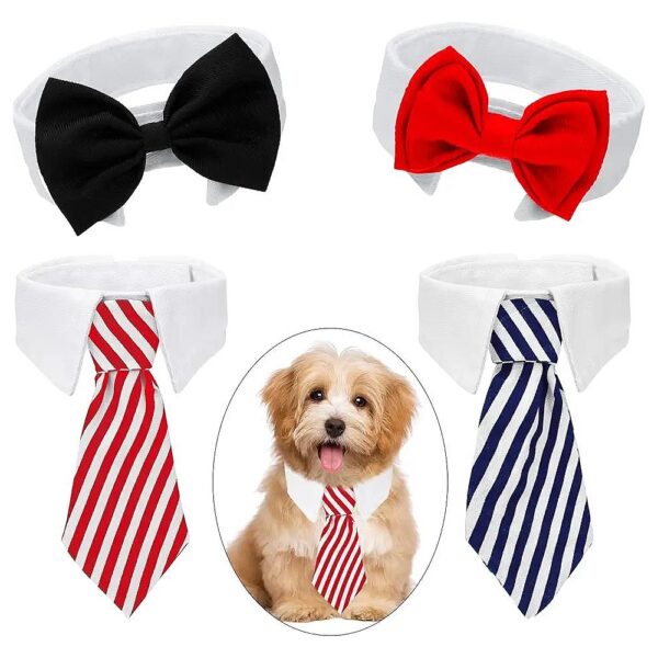 Pet Bow Tie Adjustable Pet Neck Tie Costume Formal Dog Collar for Small Dogs