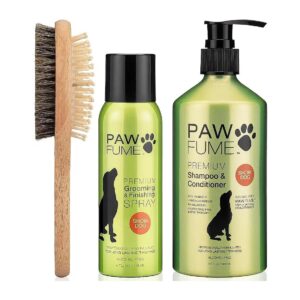 Pet Brush with Grooming Spray and Dog Shampoo and Conditioner for Show Dogs