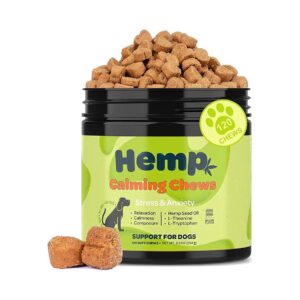 Pet Calming Care Chews for Anti-Anxiety Dogs with L-Theanine and Brain Health Benefits