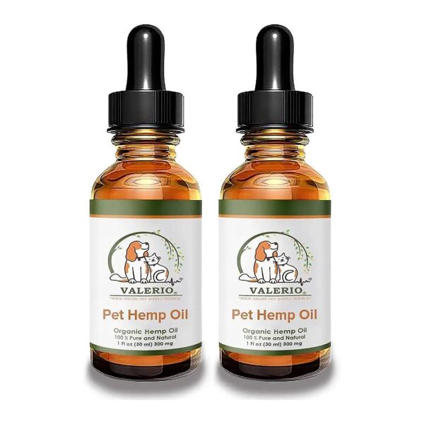 Pet Calming Oil with Omega Fatty Acids for Dogs and Cats - 2 Pack, 1 Oz Each