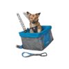 Pet Car Seat for Small Dogs and Puppies with Charcoal and Blue Heather Design