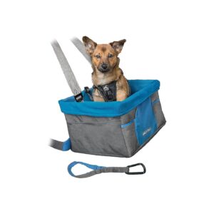 Pet Car Seat for Small Dogs and Puppies with Charcoal and Blue Heather Design