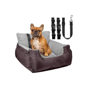 Pet Car Seat with Adjustable Buckle and Safety Tether for Tiny Dogs Under 25 Pounds