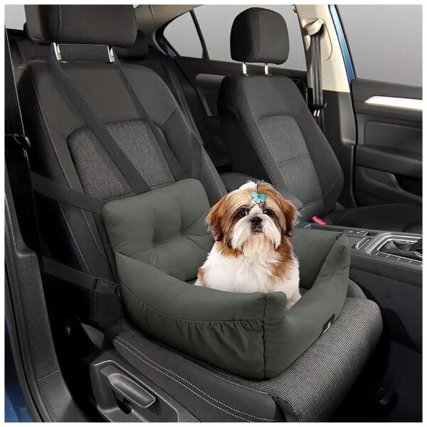 Pet Car Seat with Storage Pockets and Soft Cotton Cover for Small Dogs and Cats