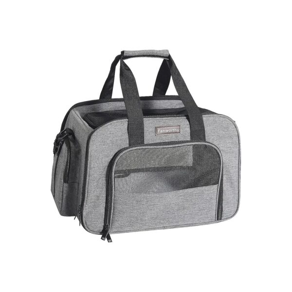 Pet Carrier Airline Approved Small Medium Cat Puppy Travel Bag Grey 16x11x12