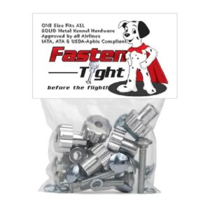 Pet Carrier Security Fasteners Kit Chrome Metal 8 Pack Includes