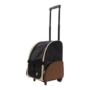 Pet Carrier with Backpack Straps and Wheels for Comfortable Travel