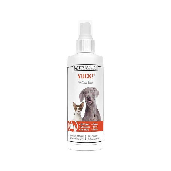 Pet Chew Spray for Surfaces, Furniture, Bandages, and Pet Sores - 8 Oz