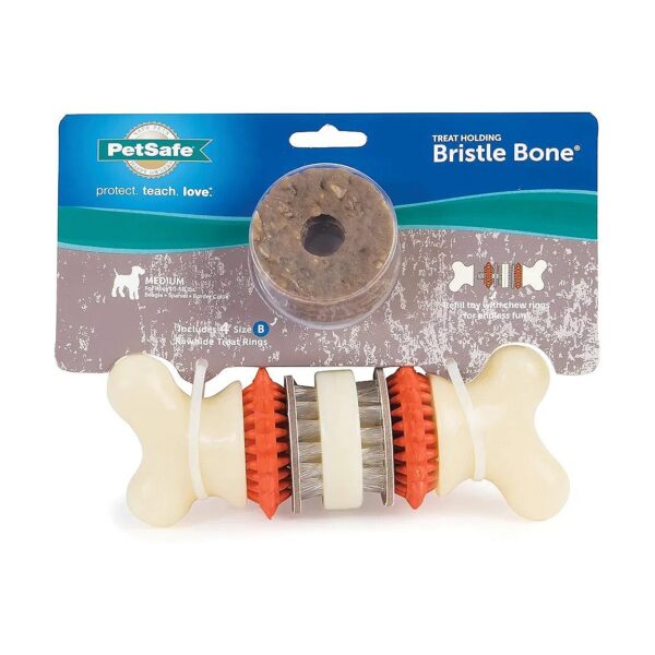 Pet Chew Toy with Reusable Rawhide Rings and Vanilla Scented Rubber Material