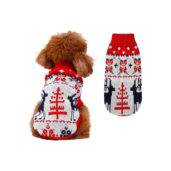 Pet Christmas Clothing Soft Thickening Warm Knitted Dog Sweater for Small Dogs Cats