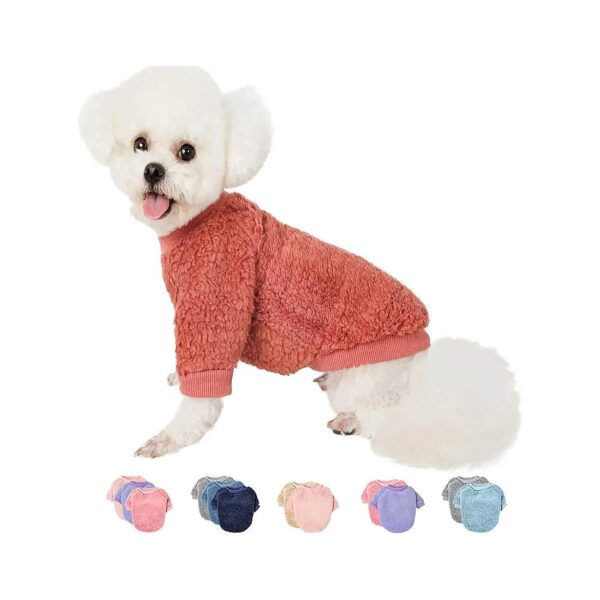 Pet Clothes for Small Dogs and Cats XX-Small Coral Soft Warm Fleece Sweater Coat