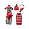 Pet Clothing Xmas Dog Sweater Set Snowflake Knit Pet Accessories Pet Sweater Hat Scarf