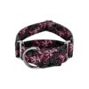 Pet Collar with Pink Honeysuckle Breeze Floral Design and Adjustable Width for Comfort