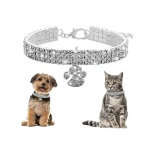 Pet Collar with Rhinestones, Diamonds, and Invisible Claws for Small Dogs and Cats