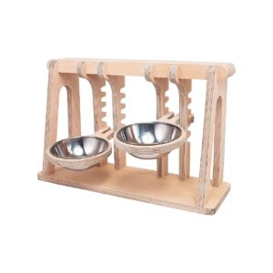 Pet Comfort Feeding Station Adjustable Height Stainless Steel Bowls for Cats and Dogs