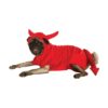 Pet Costume for Dogs Red Fleece Devil Dawg Hoodie with Plush Tail Party Supplies