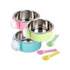 Pet Crate Feeding System with Stainless Steel Bowls and Eco-Friendly Plastic Construction