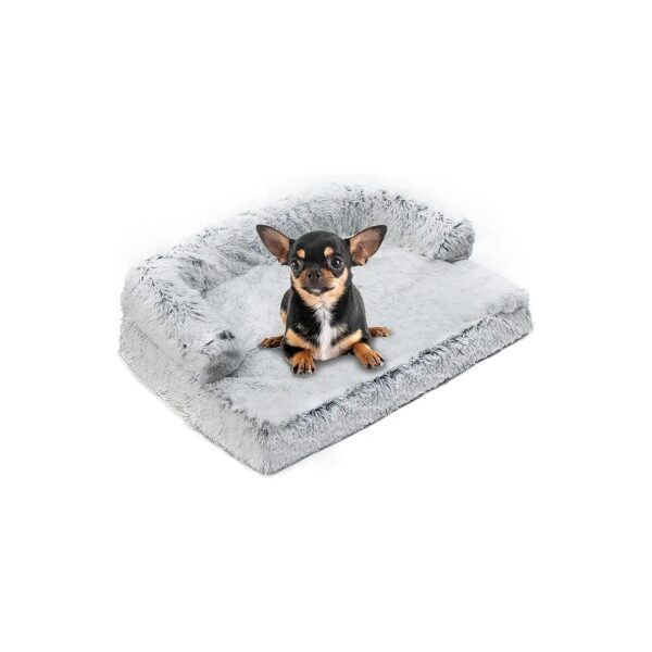 Pet Curved Sofa Bed with Orthopedic Memory Foam Support for Small Medium Large Pets