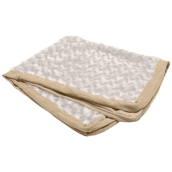 Pet Dog Bed Cover with Ultra Plush Faux Fur and Suede Mattress Cream Medium