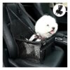 Pet Dog Car Booster Seat with Adjustable Strap and Breathable Material Black Foldable