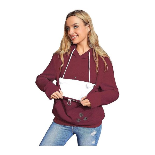 Pet Dog Carrier Pullover Sweatshirt with Fleece Lining Unisex Large Front Pocket