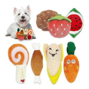 Pet Dog Gift Set of 7 Soft Plush Toys for Small Breeds