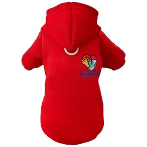 Pet Dog Hoodie Sweater for Small Dog Puppy with Soft Fleece Interior Red XL