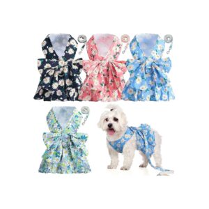 Pet Doggy Outfits - Sanwuta 4 Pack Dog Dress Harness Vest with Leash