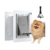 Pet Door with Secure Aluminum Lock and Double Silicone Flaps for Small Dogs and Cats