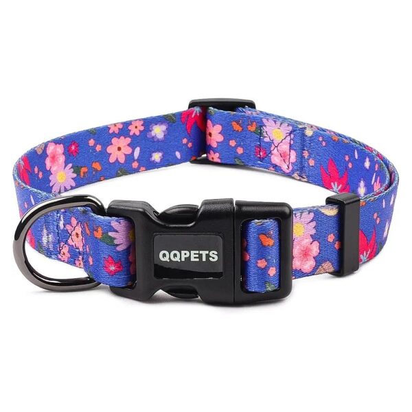 Pet Essentials Adjustable Collar with Soft Floral Print for Girl Boy Puppies