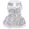 Pet Fashion Glitter Dress with Bow Decor for Dogs and Cats