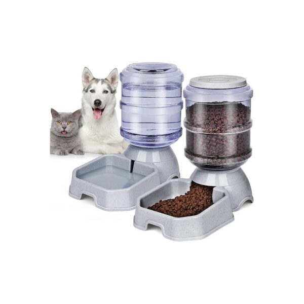 Pet Feeder and Waterer Combo for Indoor Use, 100% BPA-Free, Compact Design, Easy to Clean