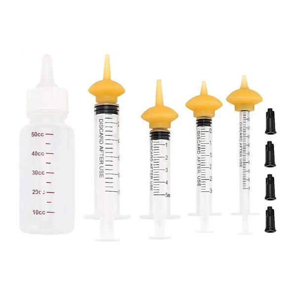 Pet Feeding Nipples and Syringes for Newborn Animals Kit