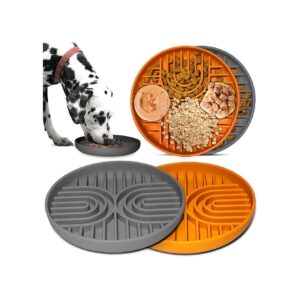 Pet Feeding Solution with Silicone Bowls and Lick Mat, Easy to Clean and Store