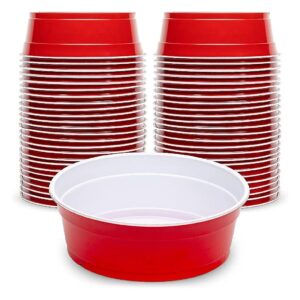 Pet Food Bowls with Red Cup Design for Dogs and Cats, Durable and Functional