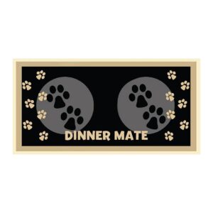 Pet Food Mat with Slip Resistant Backing 40 x 60 cm Black