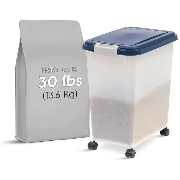 Pet Food Storage Container for Cats Dogs Birds and More 30 Lbs Capacity Airtight Seal