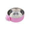 Pet Food Water Bowl Hanging Crates Cages Stainless Steel Accessory