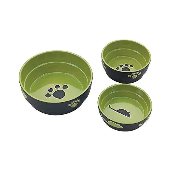 Pet Food and Water Bowl Dog Dish with Glossy Interior 7-Inch Diameter