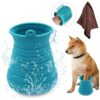 Pet Foot Cleaner Cup with Towel for Quick and Easy Dog Paw Cleaning