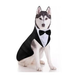 Pet Formal Tuxedo with Bow Tie for Dogs Wedding Party Birthday Christmas Accessories