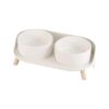 Pet-Friendly Dog Bowl Set with Ceramic Bowls and Non-Slip Stand