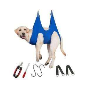 Pet-Friendly Dog Grooming Hammock with Nail File and Pet Comb for Daily Grooming