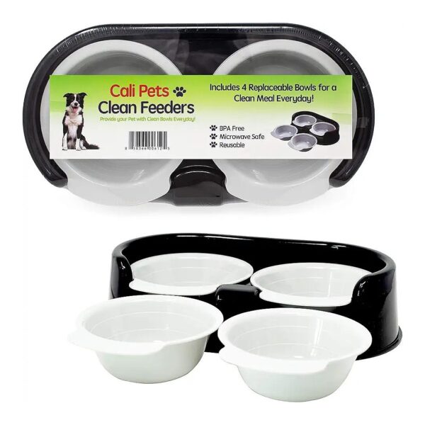 Pet Friendly Kitchen Companion with Adjustable Interchangeable Pet Food Bowls and Stand