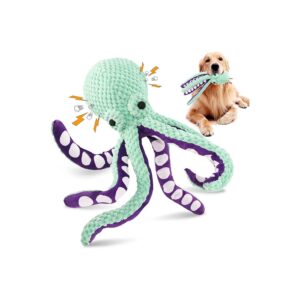 Pet Friendly Octopus Plush Dog Toy with Squeaker for Large Small Medium Dogs