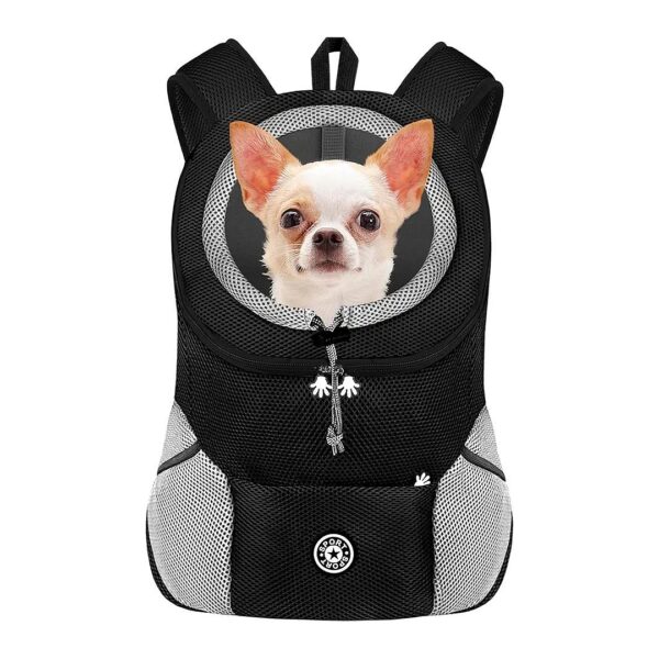 Pet Front Pack Carrier with Breathable Padded Back and Shoulders for Small to Medium Pets