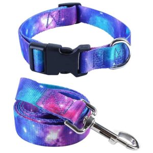 Pet Galaxy Leash Sets with Adjustable Collars for Small to Large Dogs