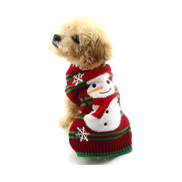 Pet Gift Idea Snowman Patterned Dog Sweater in Acrylic Fabric for Small Pets