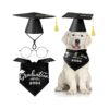 Pet Graduation Caps and Bandanas for Dogs Cats with Adjustable Size for a Perfect Fit