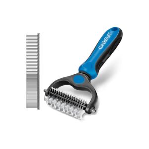 Pet Grooming Brush and Comb Combo for Dogs and Cats Removes Mats Tangles and Dead Hair